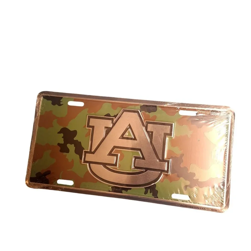NCAA Auburn Tigers Metal License Plate Retro Cameo Flat New